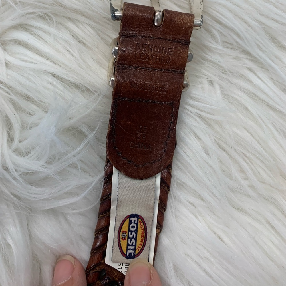 Fossil‎ Woven Brown Braided  Leather Belt.